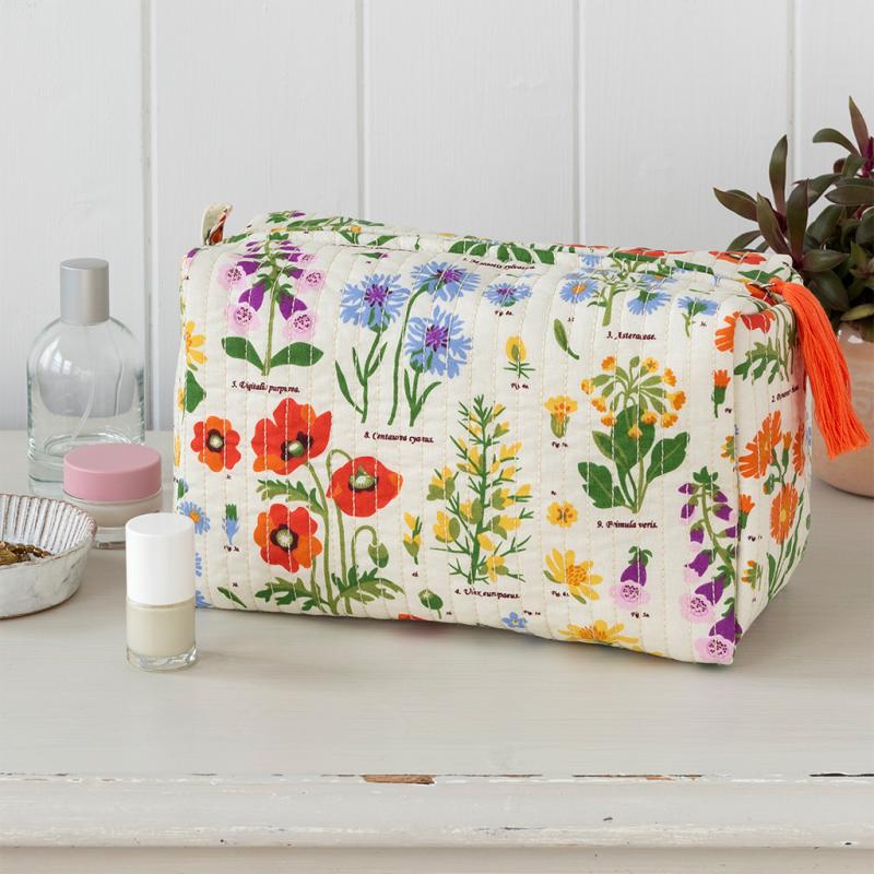Necessaire grande acolchoado wild flowers