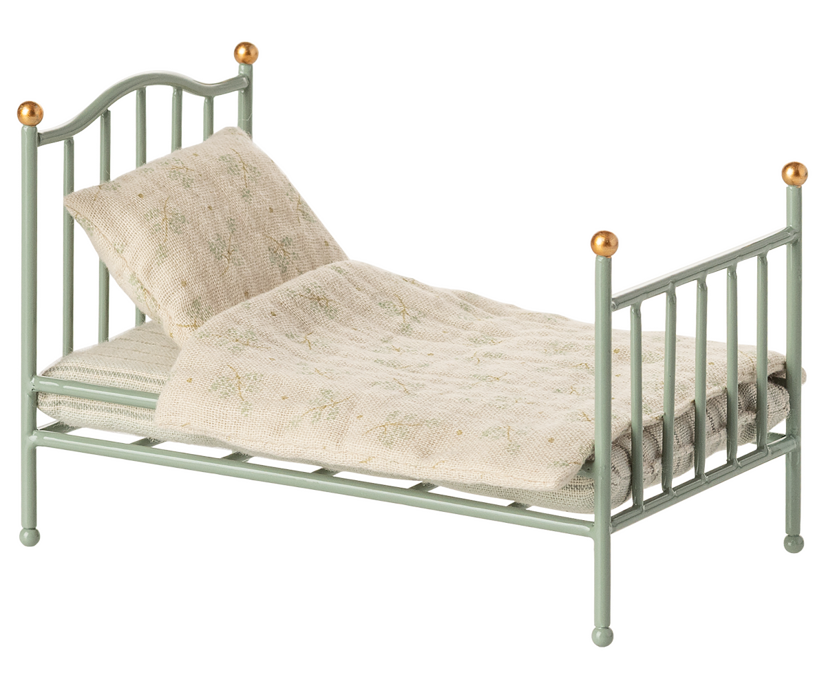 Cama vintage individual – Verde menta