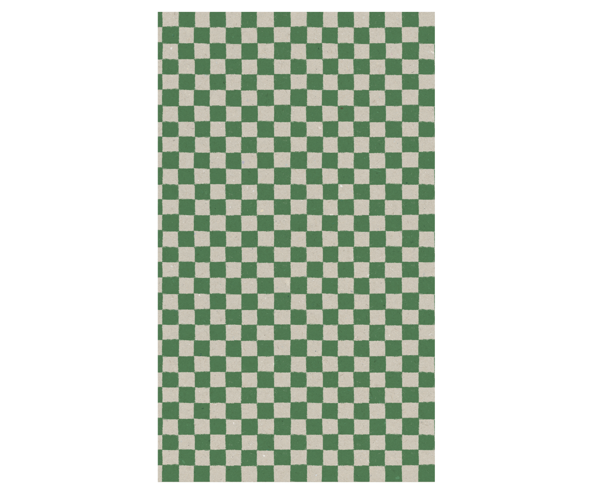 Papel de embrulho xadrez verde