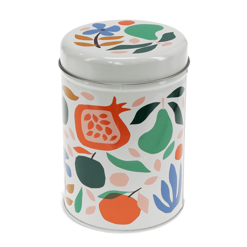 Caixa de lata fina frutas