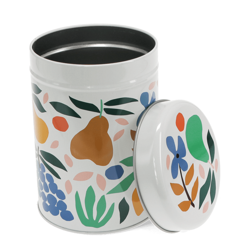 Caixa de lata fina frutas