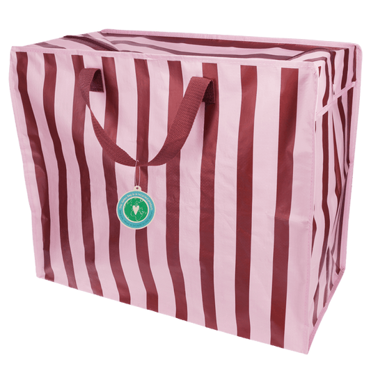 Saco jumbo - Riscas rosa e castanho