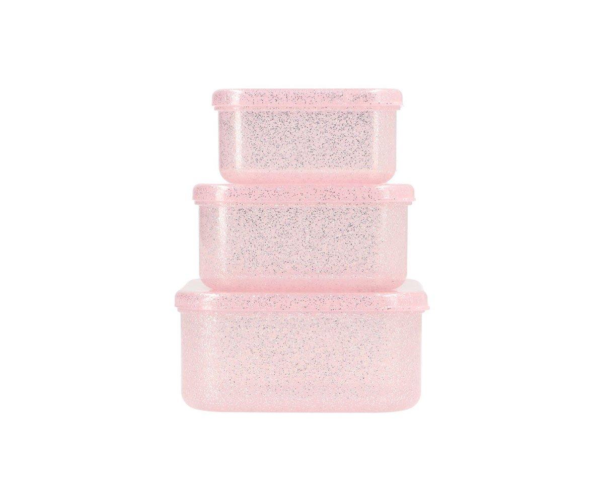 Caixas conj. 3 glitter rosa claro