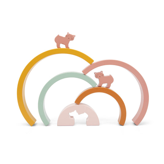 Arco-íris de madeira para empilhar - Gato