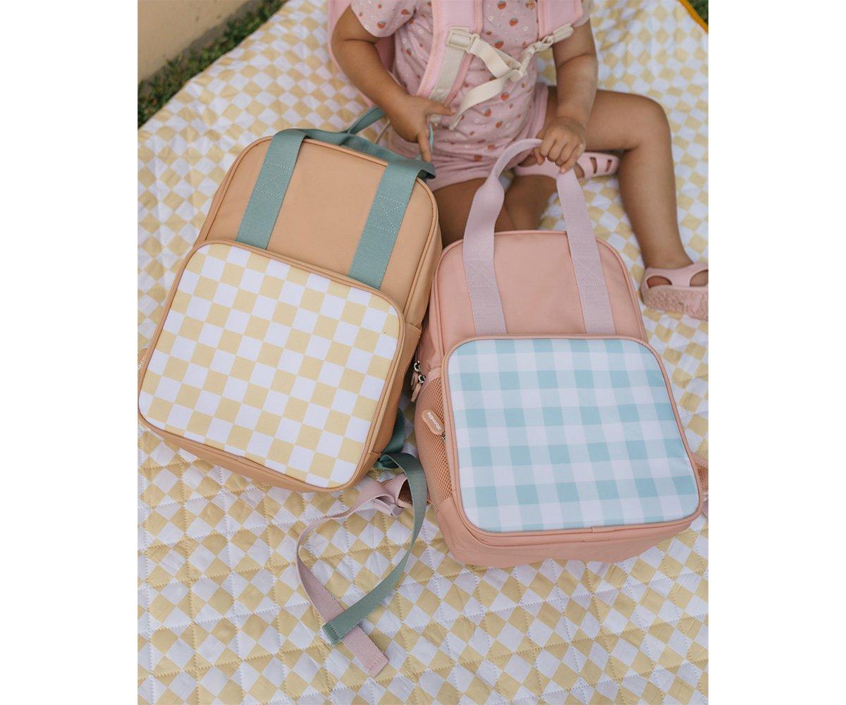 Mochila térmica xadrez azul