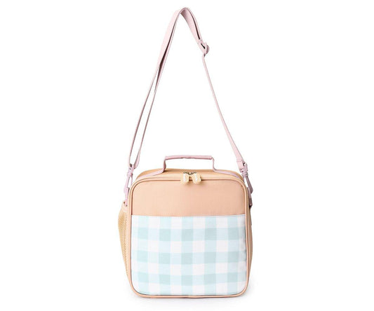 Lancheira xadrez azul