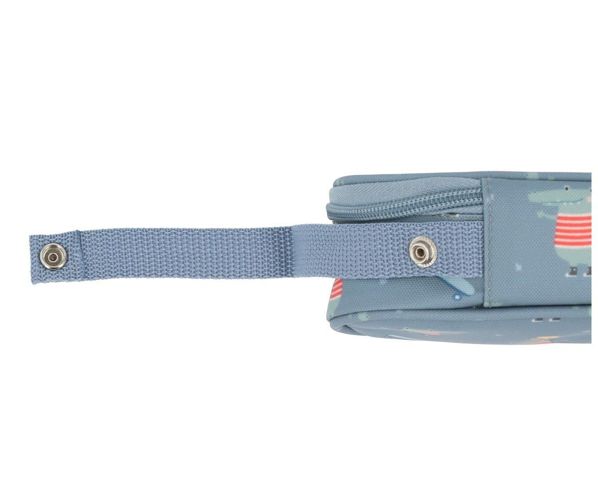 Lancheira estojo crocodilo azul