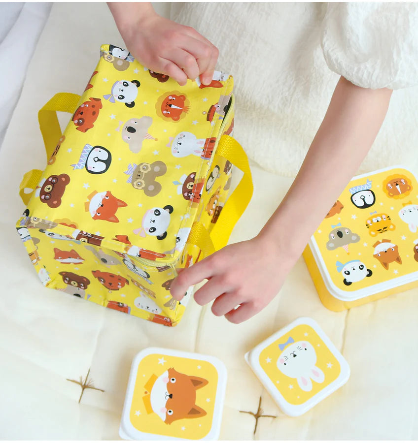 Lancheira animais amarelo