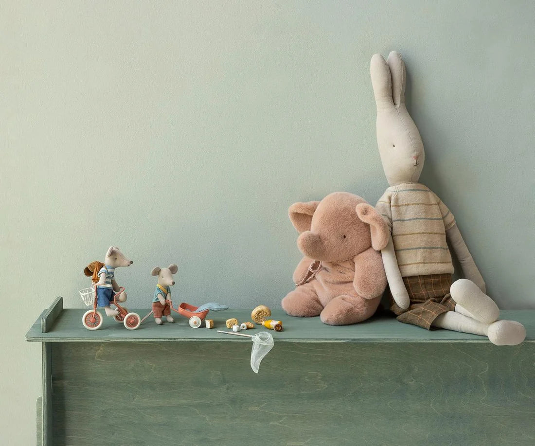 Elefante de peluche, médio - rosa vintage