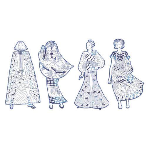 Silhuetas para colorir - Hualing