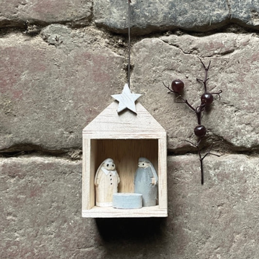 Presépio casinha madeira