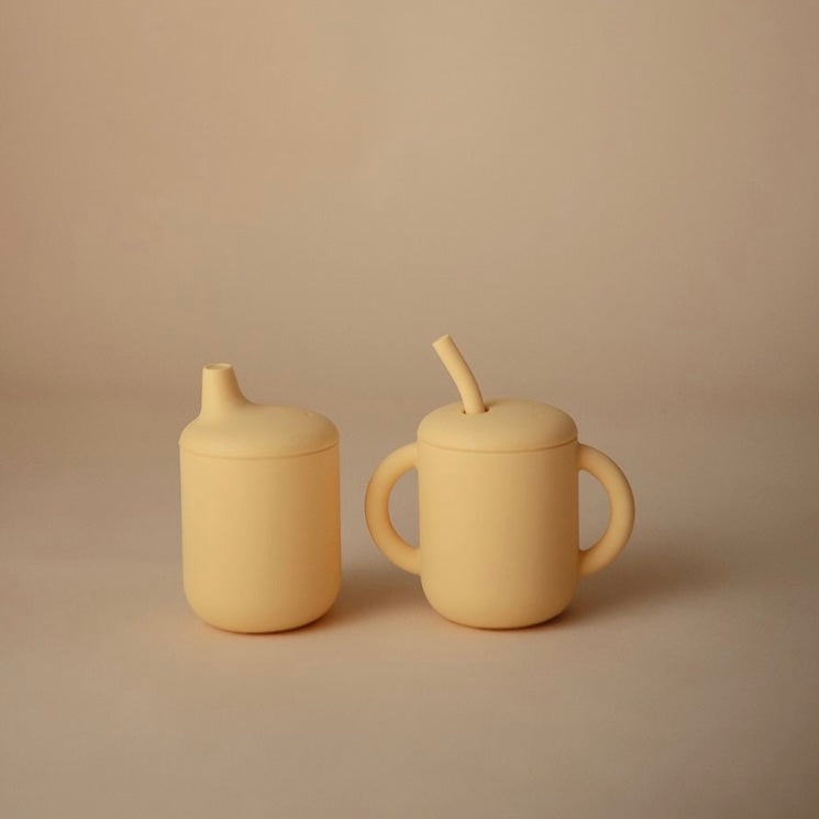 Copo silicone com palhinha - pale daffodil