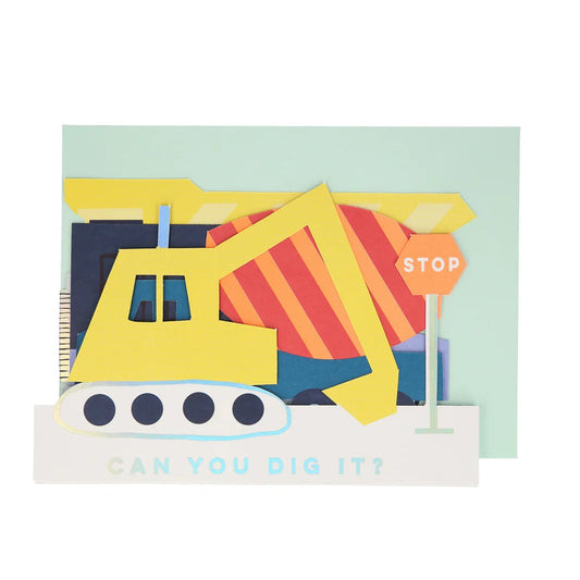 Cartão aniversário construção