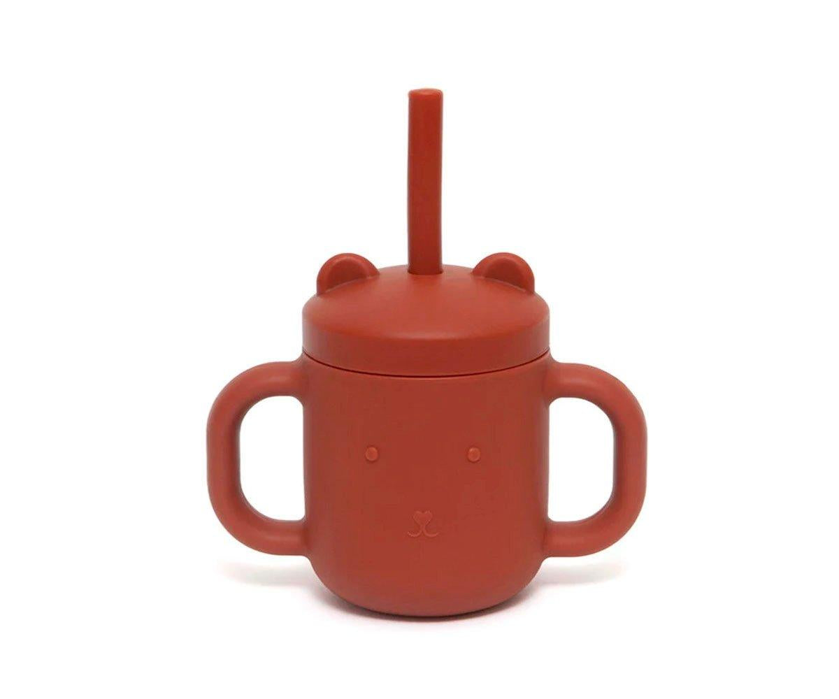 Copo silicone com palhinha - clay