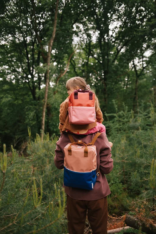 Mochila grande coral deep/ lake blue