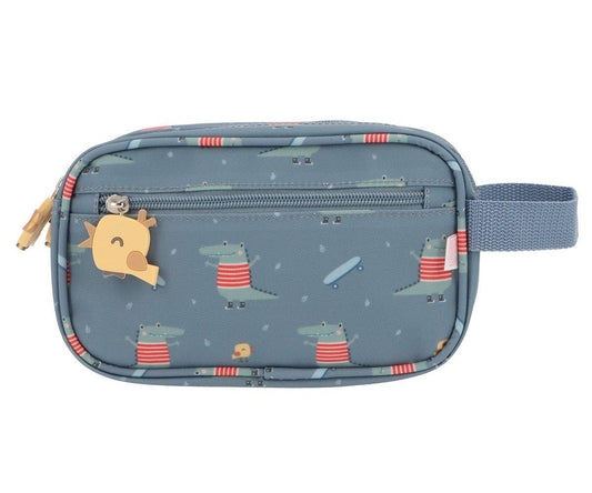 Necessaire dino crocodilo azul
