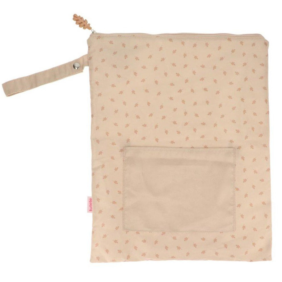 Bolsa impermeável folhas bege