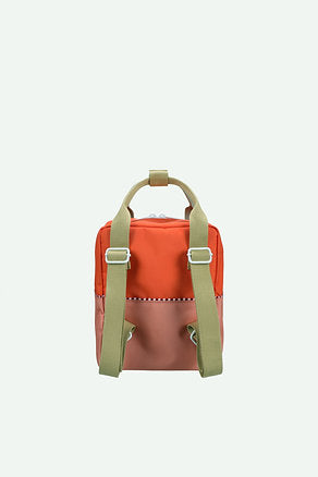 Mochila pequena metade coral/laranja