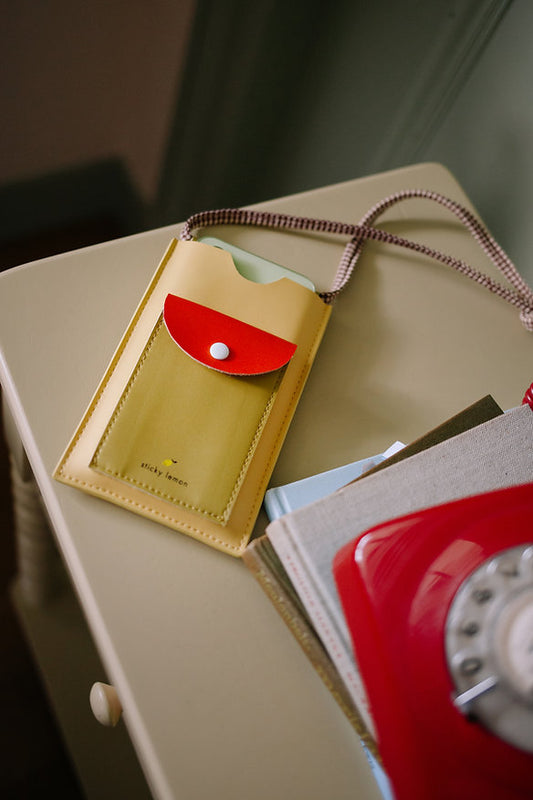 Bolsa telemóvel amarelo/mostarda
