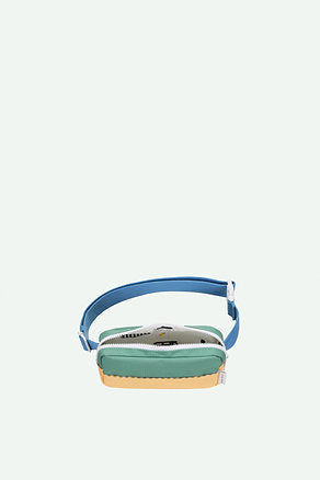 Bolsa cintura pequena metade amarelo/verde