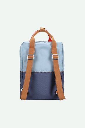 Mochila grande metade navy/azul