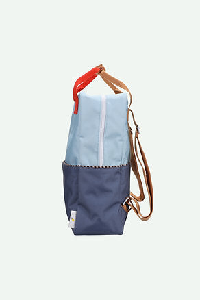 Mochila grande metade navy/azul