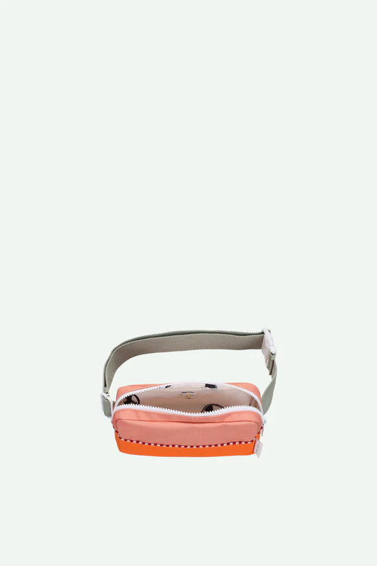 Bolsa cintura pequena metade laranja/coral