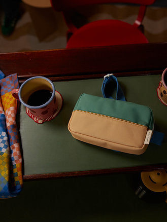 Bolsa cintura pequena metade amarelo/verde