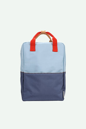 Mochila grande metade navy/azul