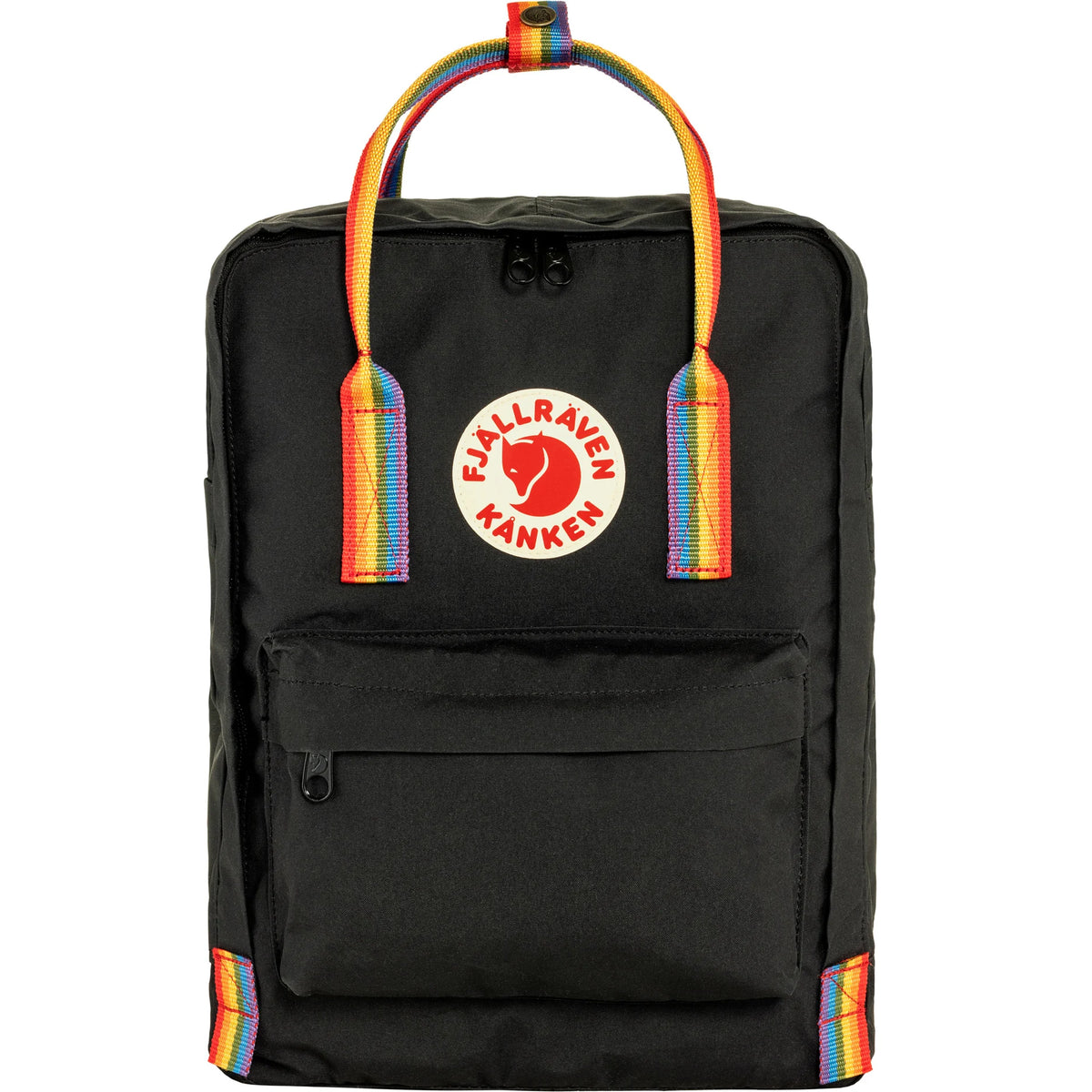 Kanken Black Rainbow Pattern