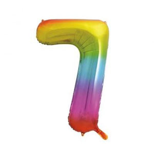 Balão grande número - arco íris