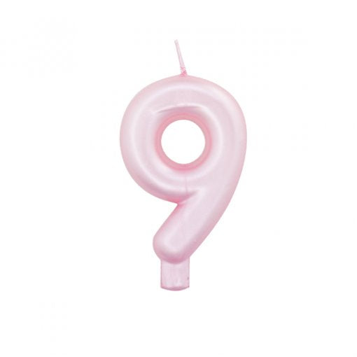 Velas número rosa pérola