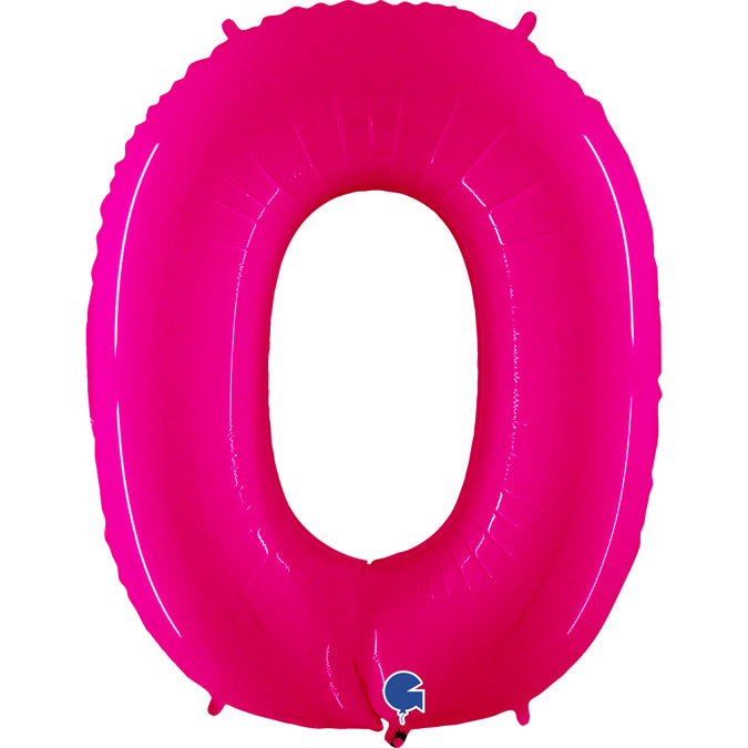Balão grande número - rosa neon