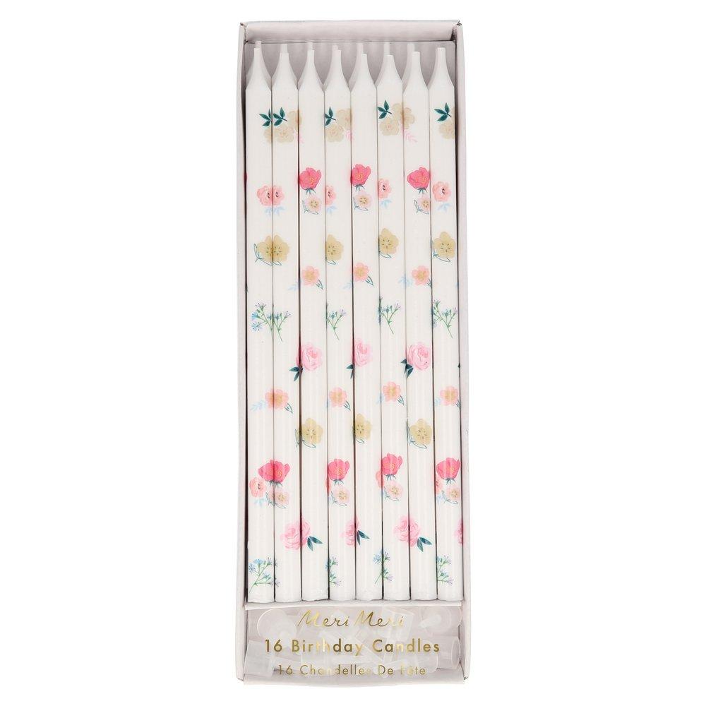 Velas compridas flores