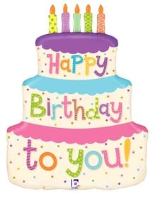 Balão foil bolo "happy birthday"