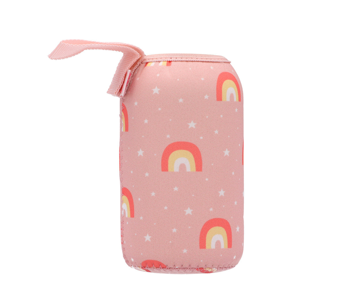 Garrafa metálica arco íris rosa - 500ml