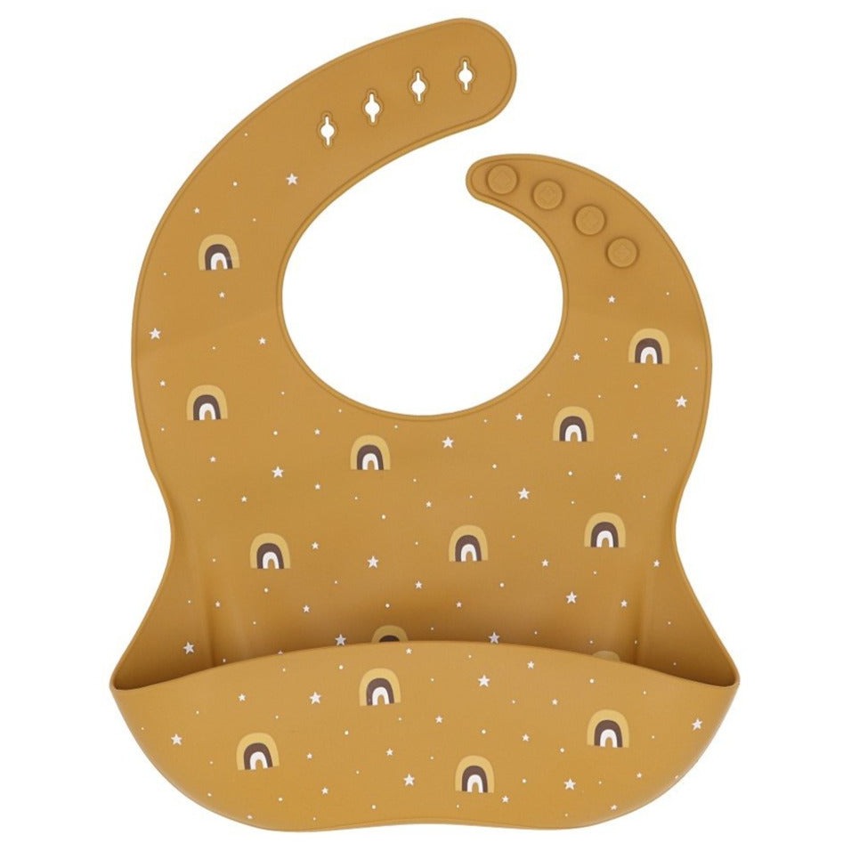 Babete silicone tutete - arco íris mostarda