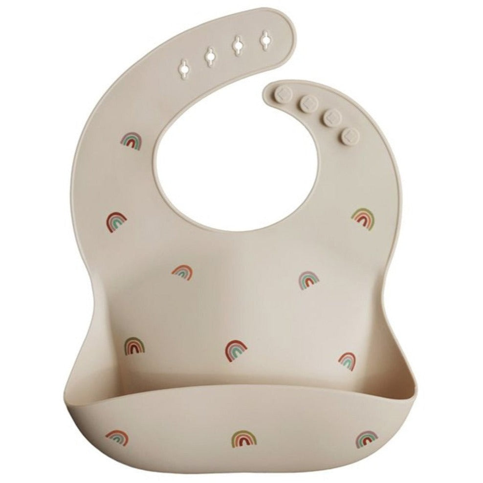 Babete silicone mushie - rainbow