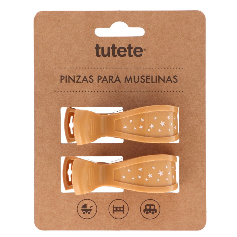 Pinças para fraldas mostarda