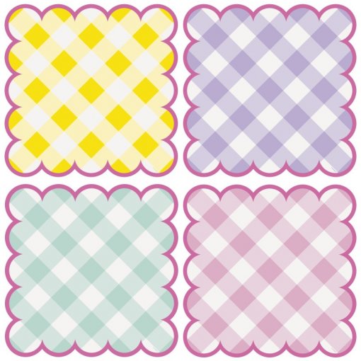 Individuais gingham coloridos
