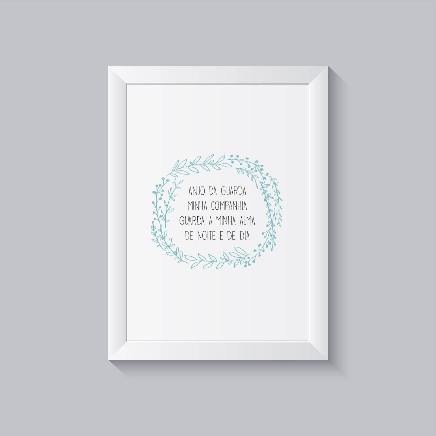 Impressão anjo da guarda coroa azul