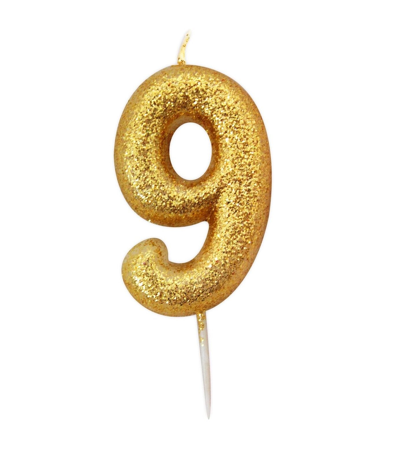 Velas número dourada glitter