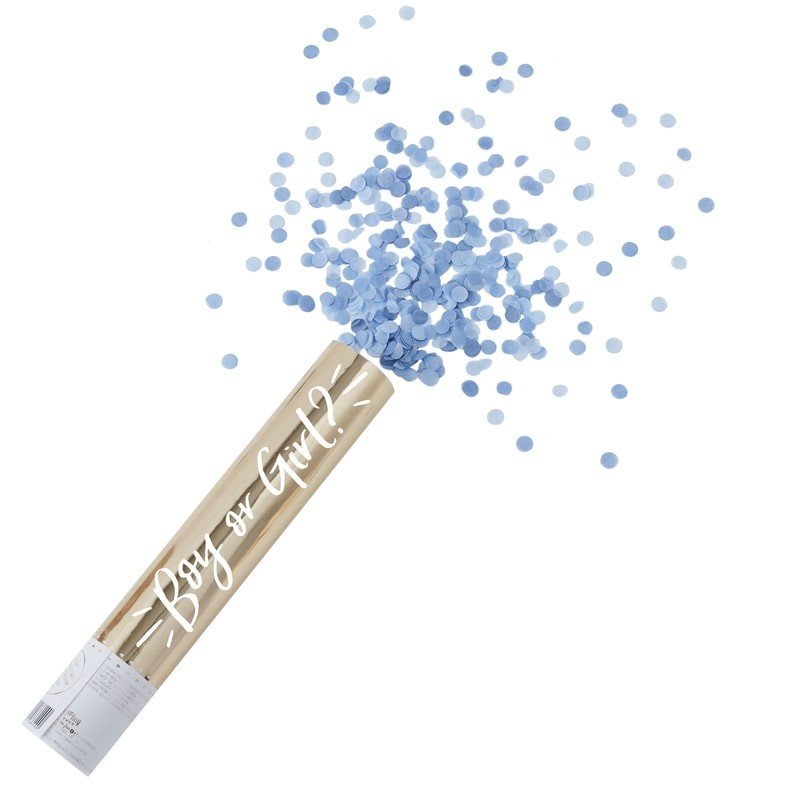 Canhão confetti revelação azul