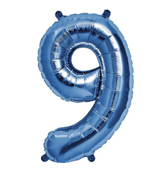 Balão foil nº azul mini