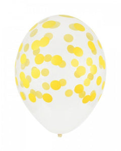 Balões impressos confetti amarelos