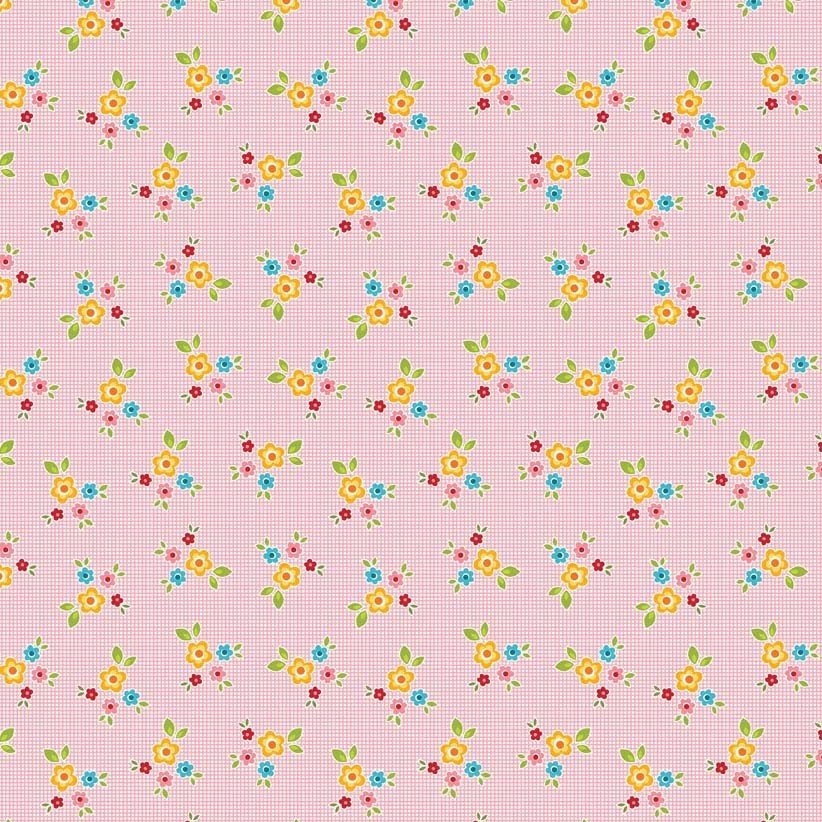 Tecido rosa florzinha