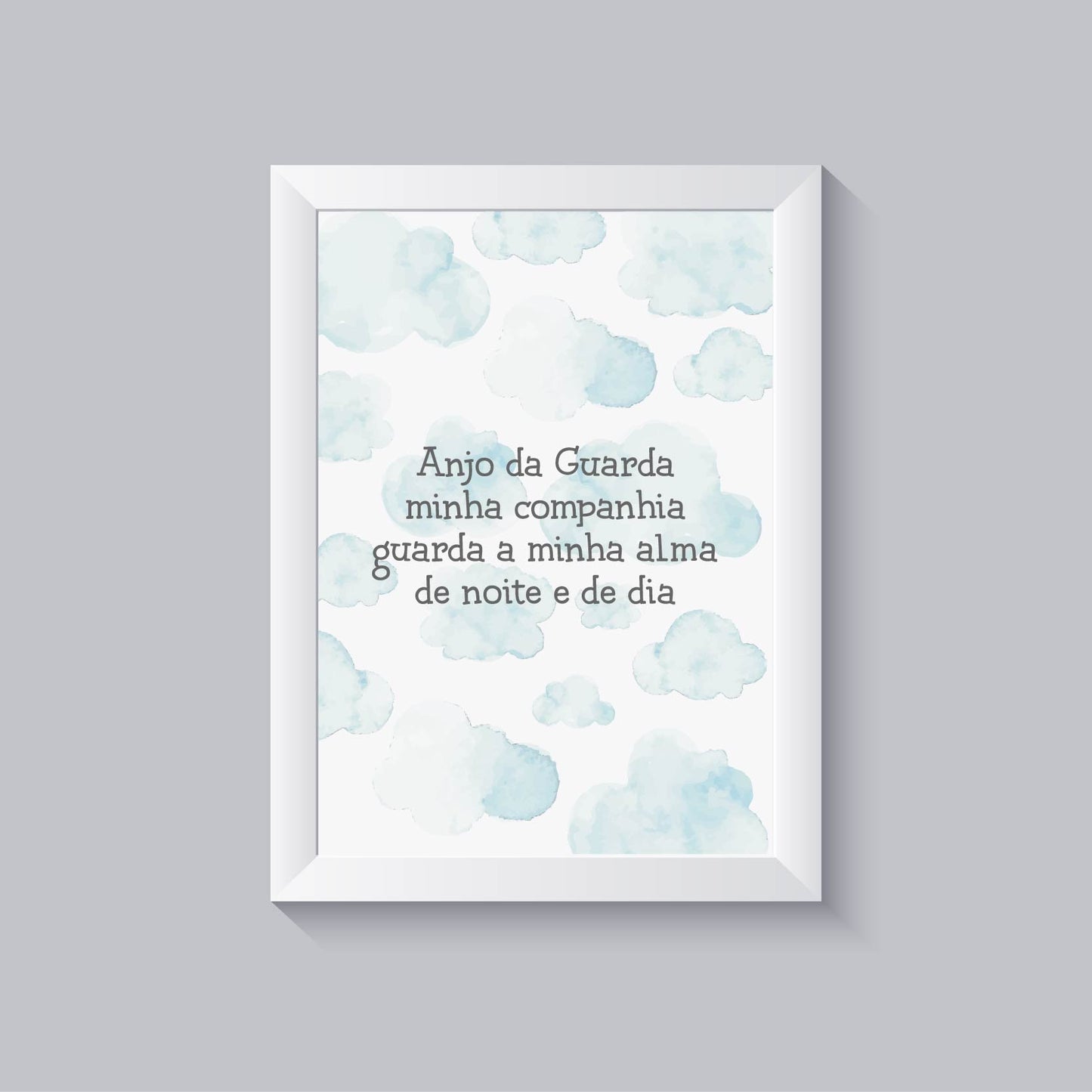 Impressão anjo da guarda nuvens