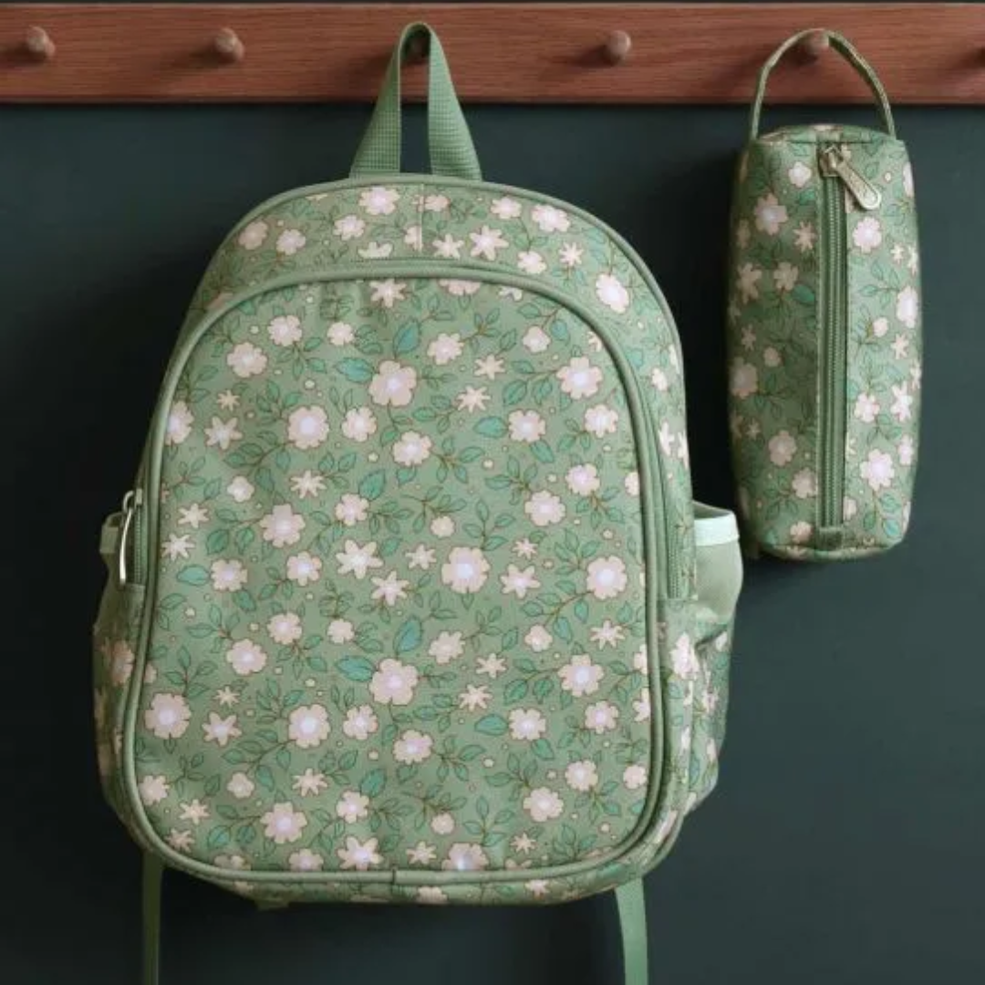 Mochila térmica flores verde