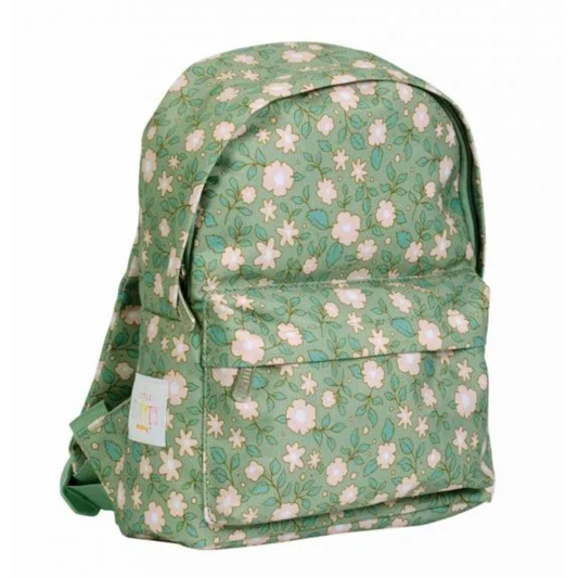 Mini mochila flores verde
