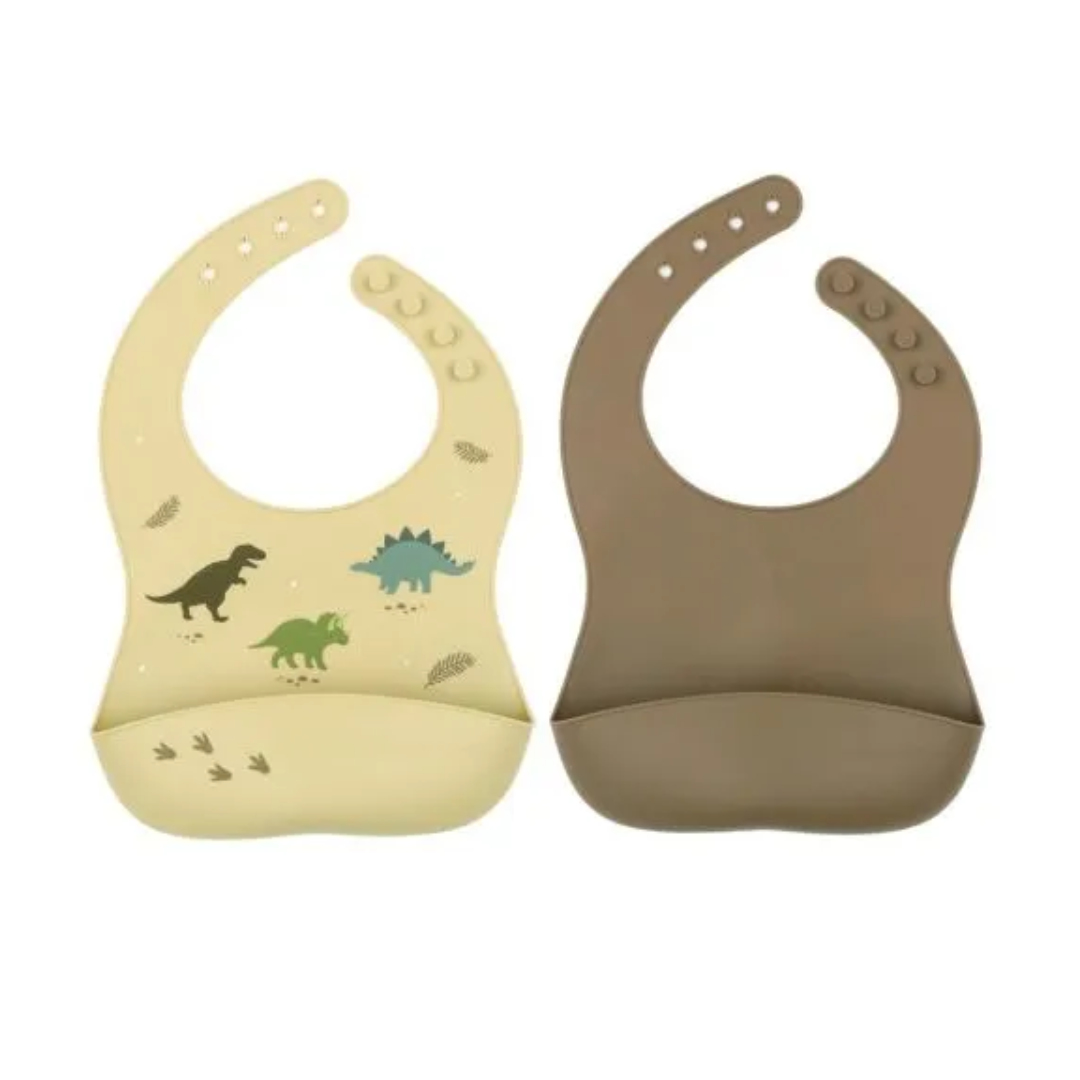 Babete silicone conj. 2 - dinossauros